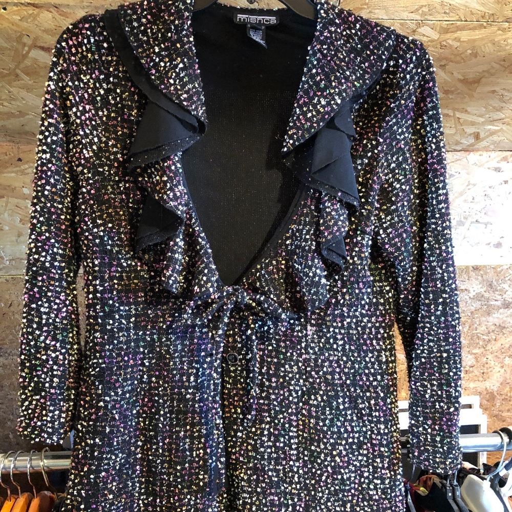 Mishca PL tweed jacket black pink gold